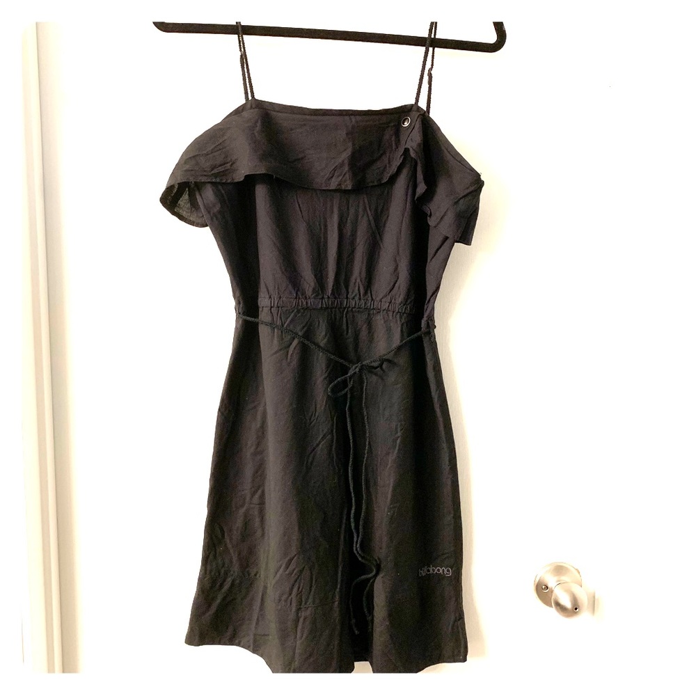 Billabong Black Ruffle Cotton Sun Dress